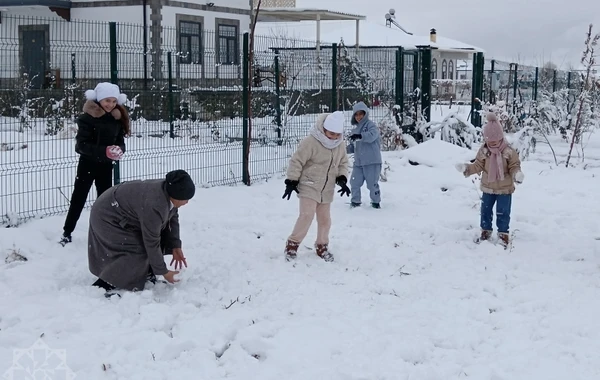 Ağalıda uşaqların qar sevinci - FOTO