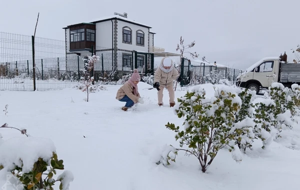 Ağalıda uşaqların qar sevinci - FOTO