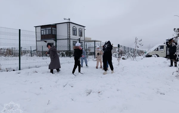 Ağalıda uşaqların qar sevinci - FOTO