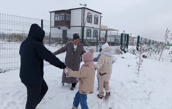 Ağalıda uşaqların qar sevinci - FOTO