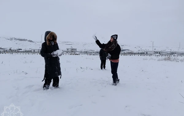 Ağalıda uşaqların qar sevinci - FOTO