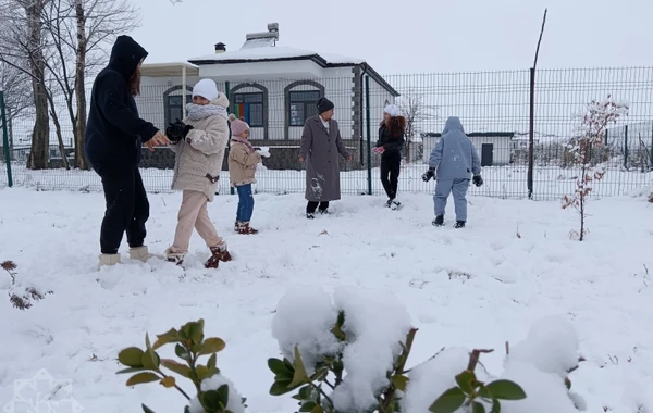 Ağalıda uşaqların qar sevinci - FOTO