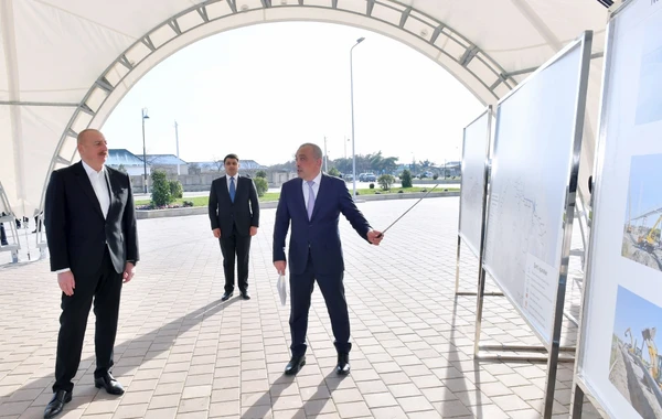 Prezident Neftçala şəhərinin içməli su təchizatı sistemlərinin istismara verilməsi mərasimində - FOTO