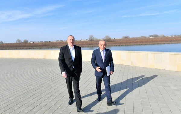 Prezident Neftçala şəhərinin içməli su təchizatı sistemlərinin istismara verilməsi mərasimində - FOTO