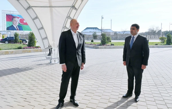 Prezident Neftçala şəhərinin içməli su təchizatı sistemlərinin istismara verilməsi mərasimində - FOTO