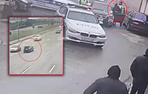 Bakını bir-birinə qatan sürücünün saxlanılma anı - 3 DYP maşını belə sıxışdırdı - VİDEO