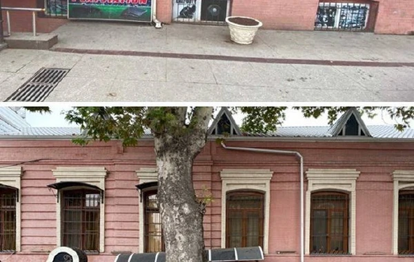 Gəncədə abidələrə vurulmuş qanunsuz reklam lövhələri sökülüb - FOTO