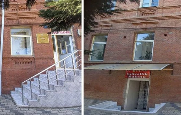 Gəncədə abidələrə vurulmuş qanunsuz reklam lövhələri sökülüb - FOTO