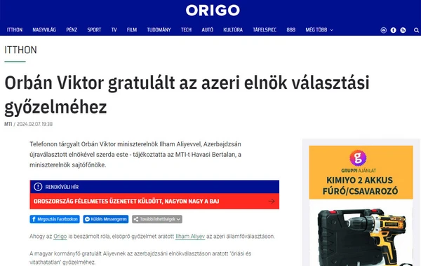Azərbaycanda prezident seçkiləri: Xalqın qələbəsi və xalq üçün qələbə