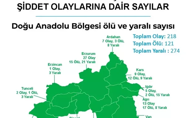 Türkiyədə silahlı zorakılıq xəritəsi: İstanbul birinci yerdədir - FOTO