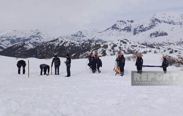 Naxçıvanda qar uçqunlarının nəticələrinin aradan qaldırılması ilə bağlı təlim keçirilib - FOTO