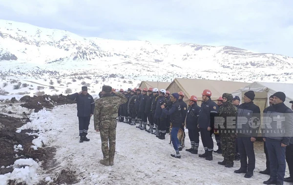 Naxçıvanda qar uçqunlarının nəticələrinin aradan qaldırılması ilə bağlı təlim keçirilib - FOTO