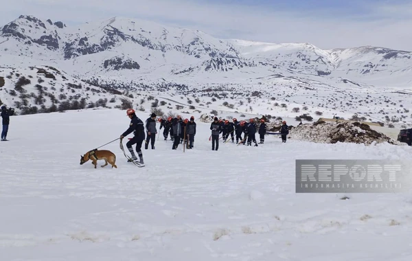 Naxçıvanda qar uçqunlarının nəticələrinin aradan qaldırılması ilə bağlı təlim keçirilib - FOTO
