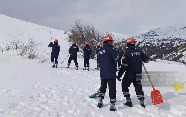 Naxçıvanda qar uçqunlarının nəticələrinin aradan qaldırılması ilə bağlı təlim keçirilib - FOTO