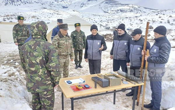 Naxçıvanda qar uçqunlarının nəticələrinin aradan qaldırılması ilə bağlı təlim keçirilib - FOTO
