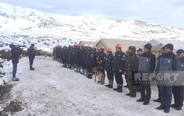 Naxçıvanda qar uçqunlarının nəticələrinin aradan qaldırılması ilə bağlı təlim keçirilib - FOTO