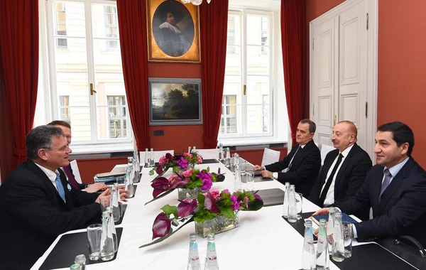 Münxendə Prezident İlham Əliyev ilə Avropa Komissiyasının İcraçı vitse-prezidentinin görüşü olub - YENİLƏNİB - FOTO