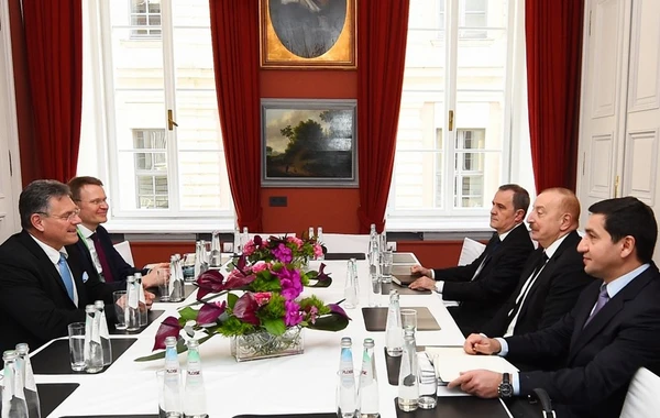 Münxendə Prezident İlham Əliyev ilə Avropa Komissiyasının İcraçı vitse-prezidentinin görüşü olub - YENİLƏNİB - FOTO