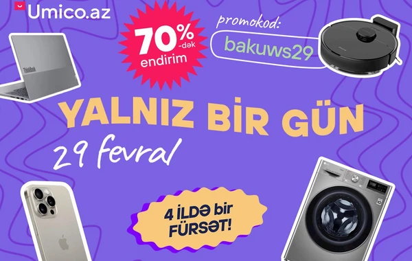 29 fevral “Umico Market”də böyük endirimlər - Notbuklar, məişət texnikası… 70%-dək endirimlə!