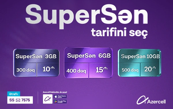 Yeni “SuperSən” tarifində daha çox internet, ölkədaxili zəng və daha çox seçim imkanı!