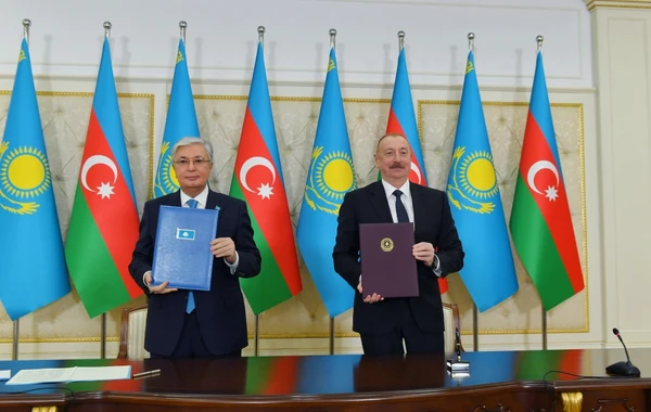 Azərbaycan-Qazaxıstan sənədlərinin imzalanması mərasimi olub - YENİLƏNİB - FOTO
