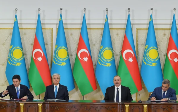 Azərbaycan-Qazaxıstan sənədlərinin imzalanması mərasimi olub - YENİLƏNİB - FOTO