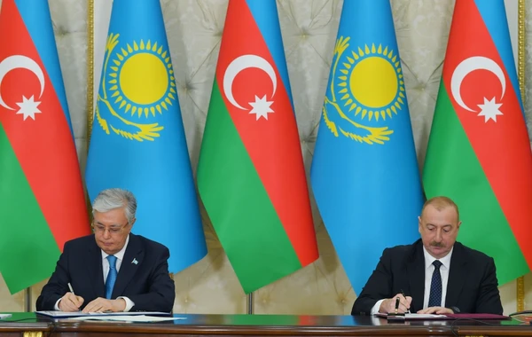 Azərbaycan-Qazaxıstan sənədlərinin imzalanması mərasimi olub - YENİLƏNİB - FOTO