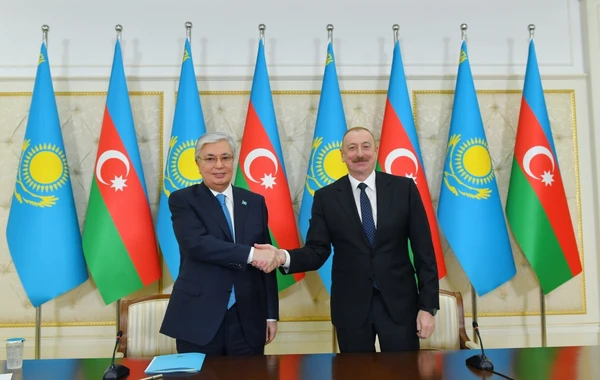 İlham Əliyev və Kasım-Jomart Tokayev mətbuata bəyanatlarla çıxış ediblər - YENİLƏNİB - FOTO