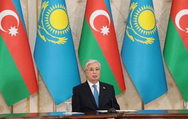 İlham Əliyev və Kasım-Jomart Tokayev mətbuata bəyanatlarla çıxış ediblər - YENİLƏNİB - FOTO