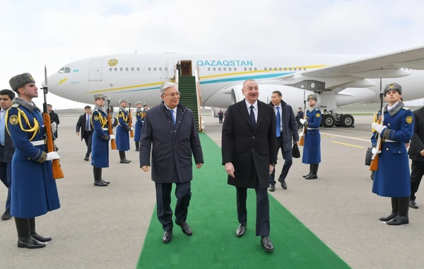 Qazaxıstan Prezidenti Kasım-Jomart Tokayev Füzuli rayonuna gedib - FOTO