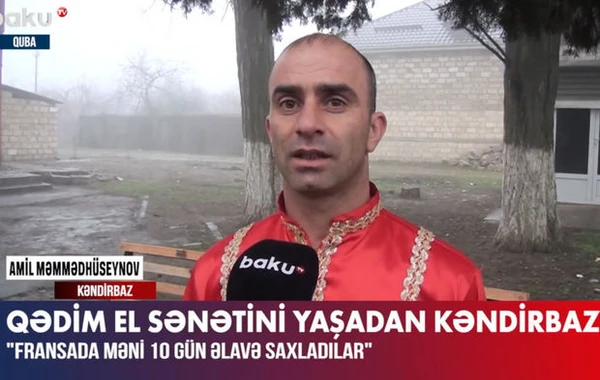 Fransızları heyran qoyan kəndirbaz - VİDEO