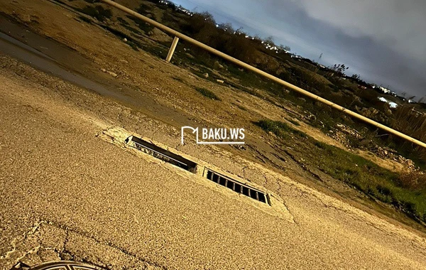 Qaraçuxurda yolun ortasındakı çala sürücülərə problem yaradır - FOTO\VİDEO