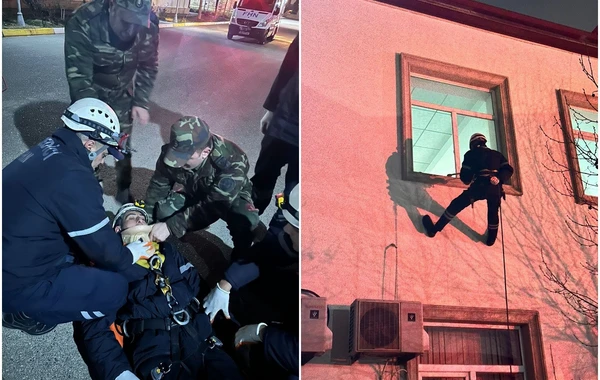 FHN zərərçəkmişlərin xilas edilməsi mövzusunda gecə təlimi keçirib - FOTO