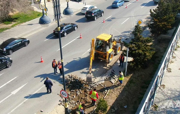 8 Noyabr prospektində əsaslı təmir işləri aparılır - FOTO