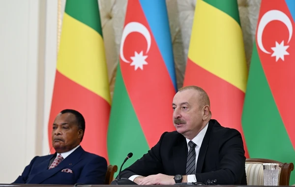 Azərbaycan və Konqo prezidentləri mətbuata bəyanatlarla çıxış ediblər - YENİLƏNİB - FOTO