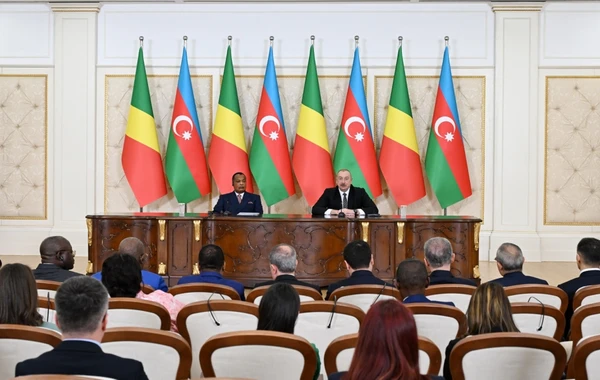 Azərbaycan və Konqo prezidentləri mətbuata bəyanatlarla çıxış ediblər - YENİLƏNİB - FOTO