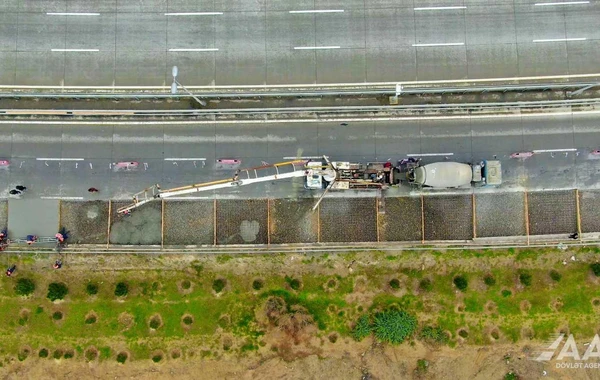 Zığ-Hava limanı avtomobil yolunda təmir-bərpa işləri aparılır - FOTO