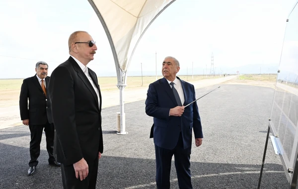 İlham Əliyev Hacıqabul rayonunda avtomobil yolunun açılışında iştirak edib - YENİLƏNİB + FOTO