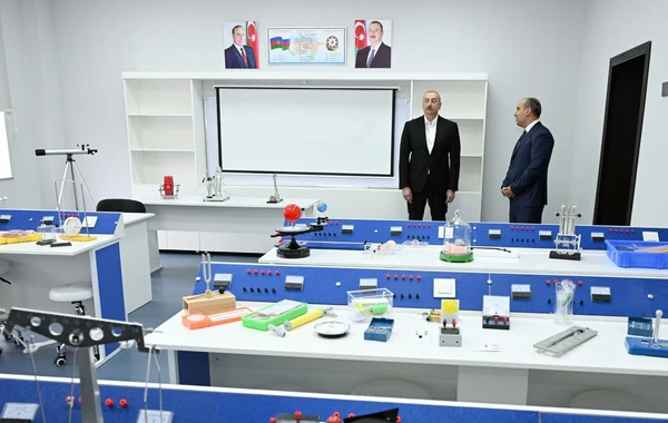 Prezident Bum qəsəbəsində tam orta məktəbin yeni binasının açılışında iştirak edib - YENİLƏNİB - FOTO