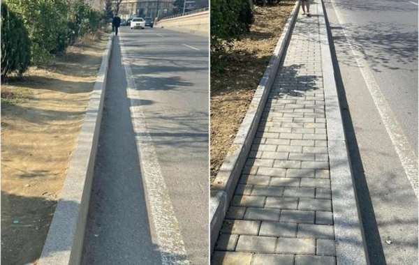 Bakının illər sonra ilk dəfə səki salınan küçəsi - FOTO