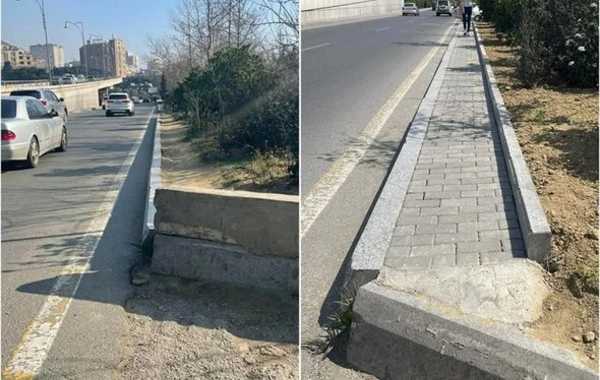 Bakının illər sonra ilk dəfə səki salınan küçəsi - FOTO