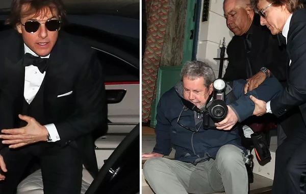 Yıxılan fotoqrafa kömək edən Tom Kruz gündəm oldu - FOTO/VİDEO