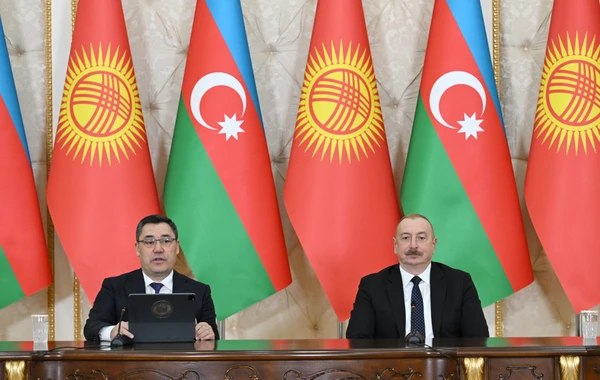Azərbaycan və Qırğızıstan prezidentləri mətbuata bəyanatlarla çıxış ediblər - YENİLƏNİB - FOTO