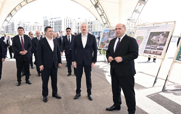Azərbaycan və Qırğızıstan prezidentləri Füzulinin Baş planı ilə tanış olublar - YENİLƏNİB + FOTO