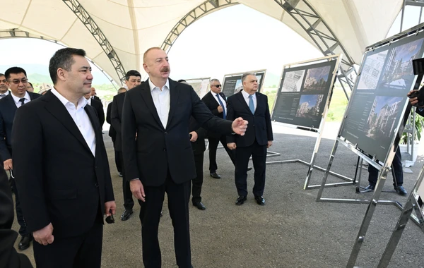 Azərbaycan və Qırğızıstan prezidentləri Füzulinin Baş planı ilə tanış olublar - YENİLƏNİB + FOTO