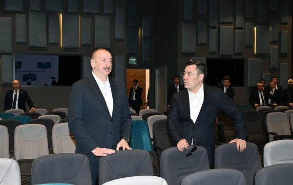 Azərbaycan və Qırğızıstan prezidentləri Ağdam Konfrans Mərkəzi ilə tanış olublar - YENİLƏNİB - FOTO