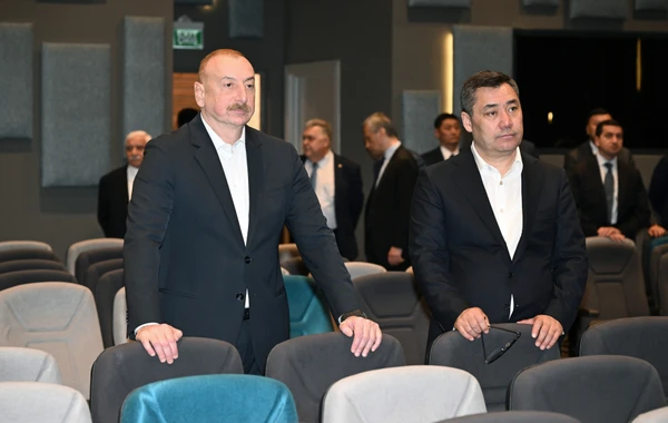 Azərbaycan və Qırğızıstan prezidentləri Ağdam Konfrans Mərkəzi ilə tanış olublar - YENİLƏNİB - FOTO