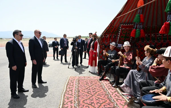 Azərbaycan və Qırğızıstan prezidentləri Ağdamda məktəbin təməlqoyma mərasimində iştirak ediblər - YENİLƏNİB - FOTO