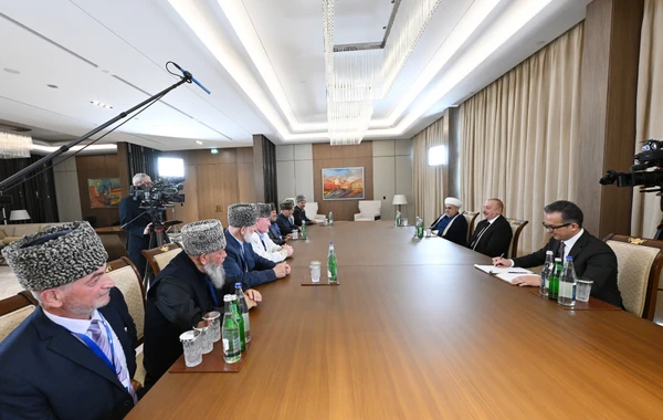 Президент Ильхам Алиев принял делегацию муфтиев Северо-Кавказского региона России - ОБНОВЛЕНО + ФОТО