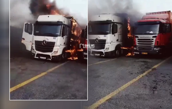 Bakıda yanan TIR-da yatan sürücü son anda XİLAS EDİLDİ - ANBAAN VİDEO